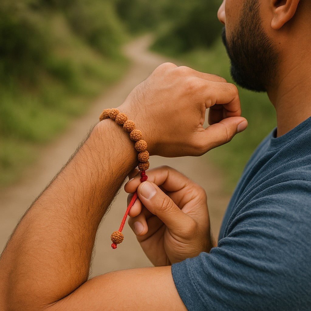 Tibet Mala Rudraksha Seed Wrist Mala Bracelet Meditation healing beads (Plain)