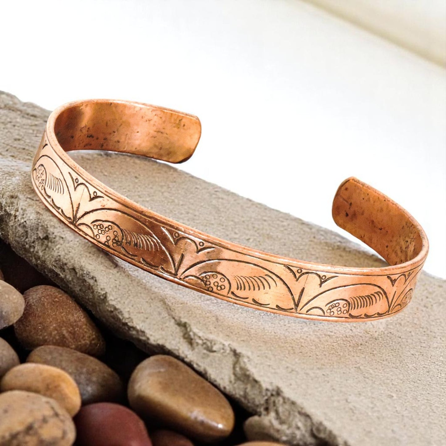 Tibetan Hand Crafted Copper Medicine Bracelet From Nepal (Style 4)