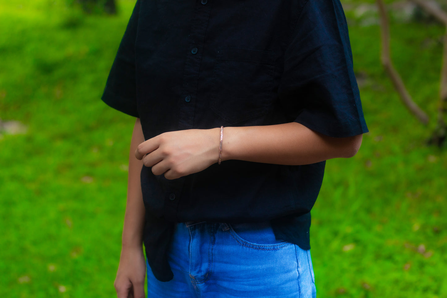 Handmade Tibetan Three Metal Medicine Bracelet From Nepal