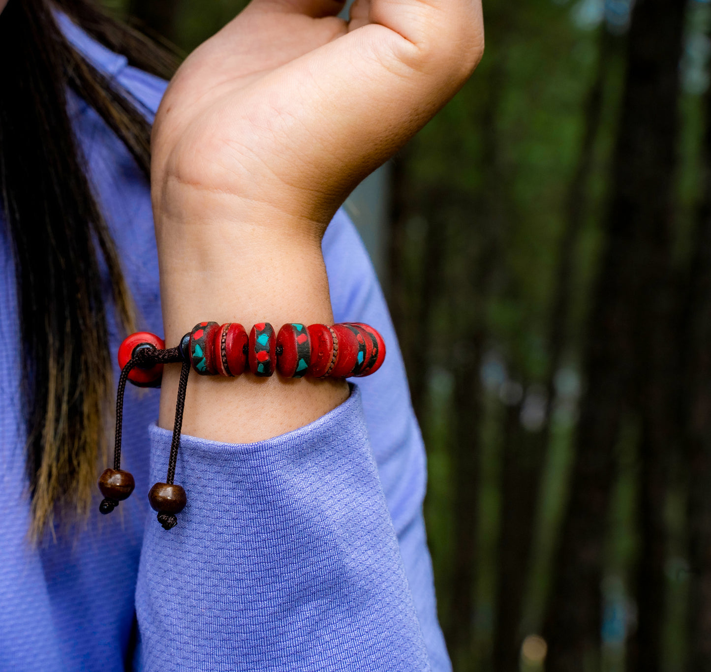 Embedded Yak Bone Tibetan Medicine Healing Wrist Mala/Yoga Bracelet for Meditation