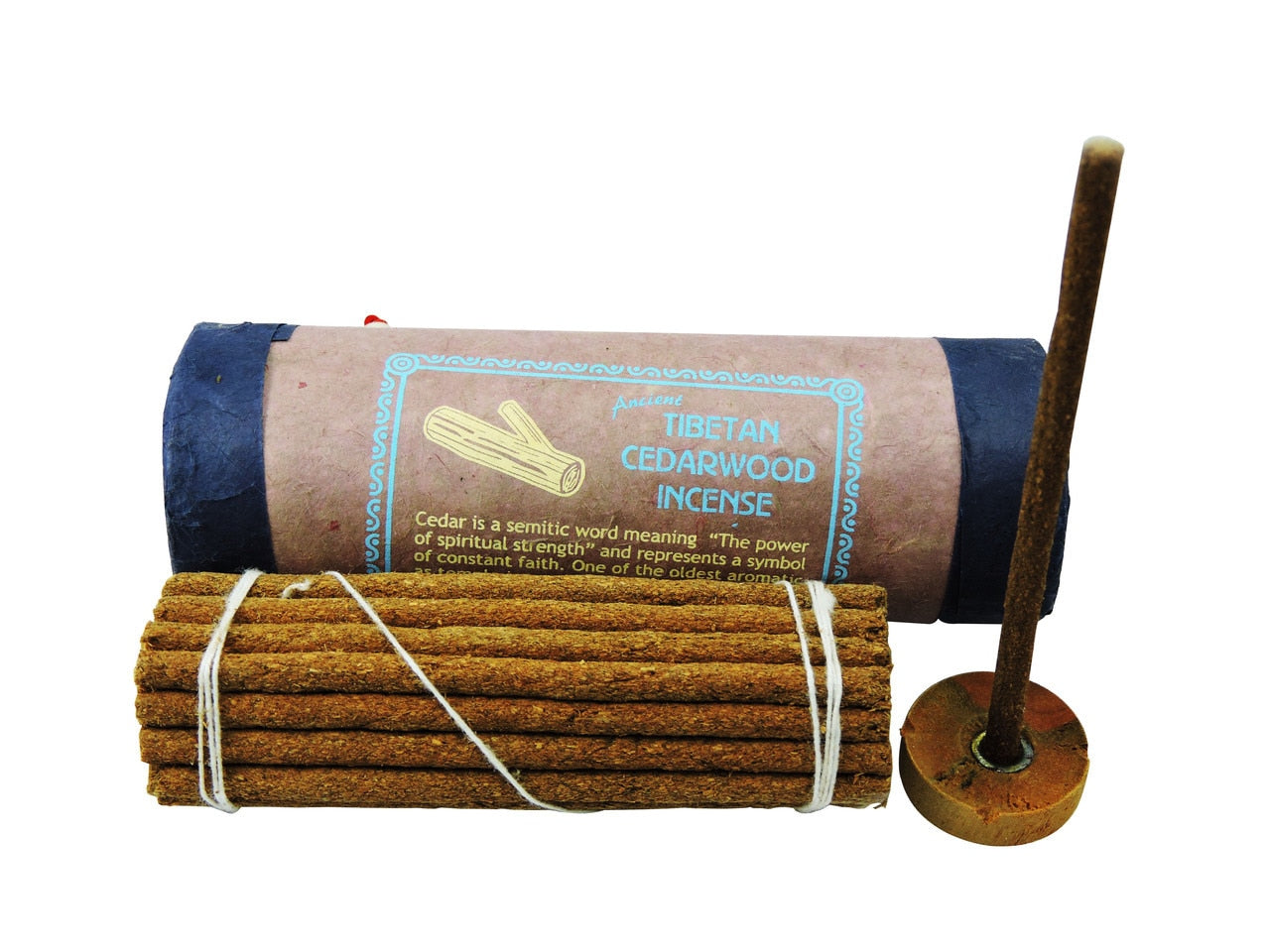 Tibetan Cedar Wood Incense with burner