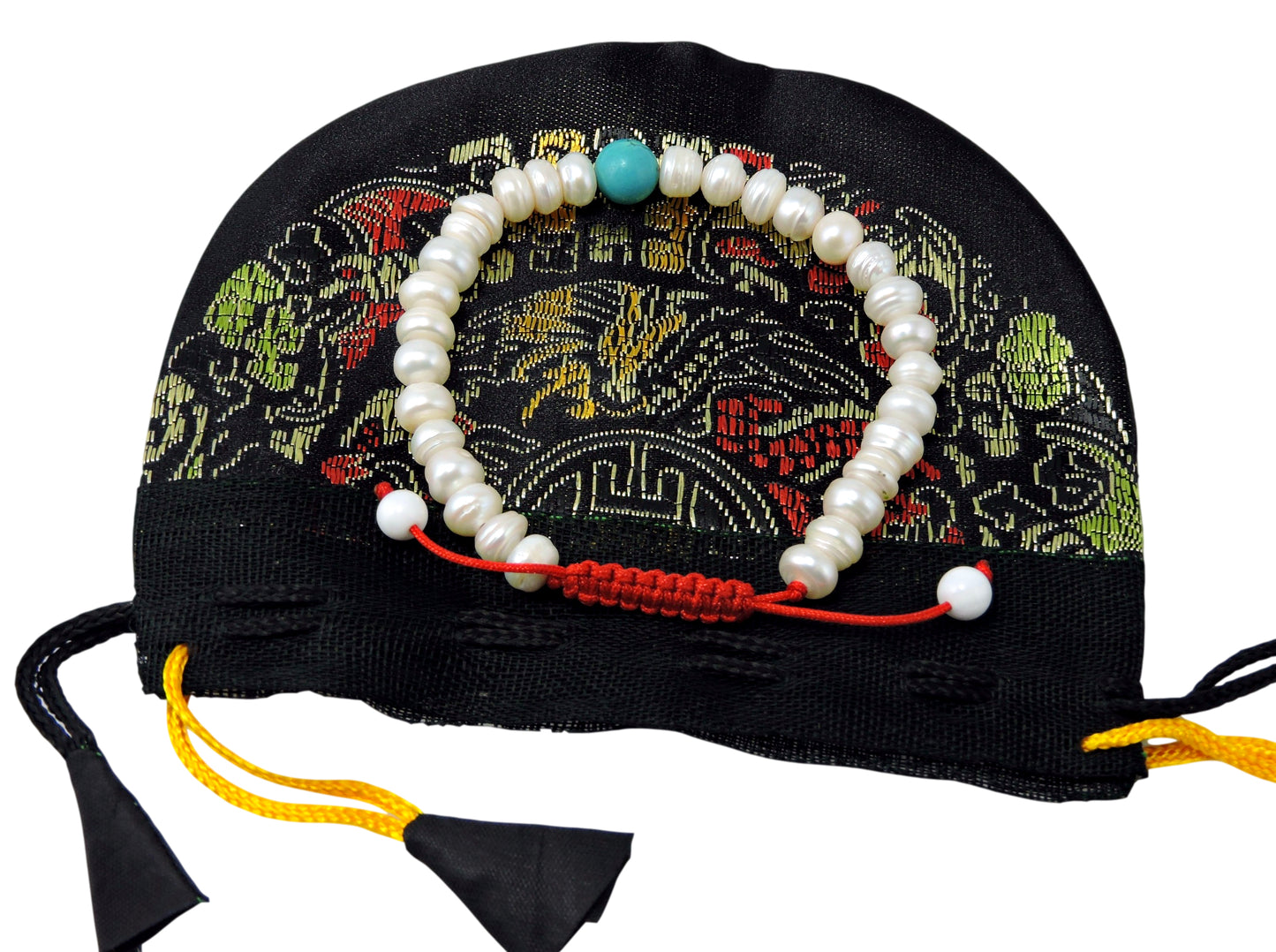 Fresh Water Pearl Wrist mala with Turquoise spacer