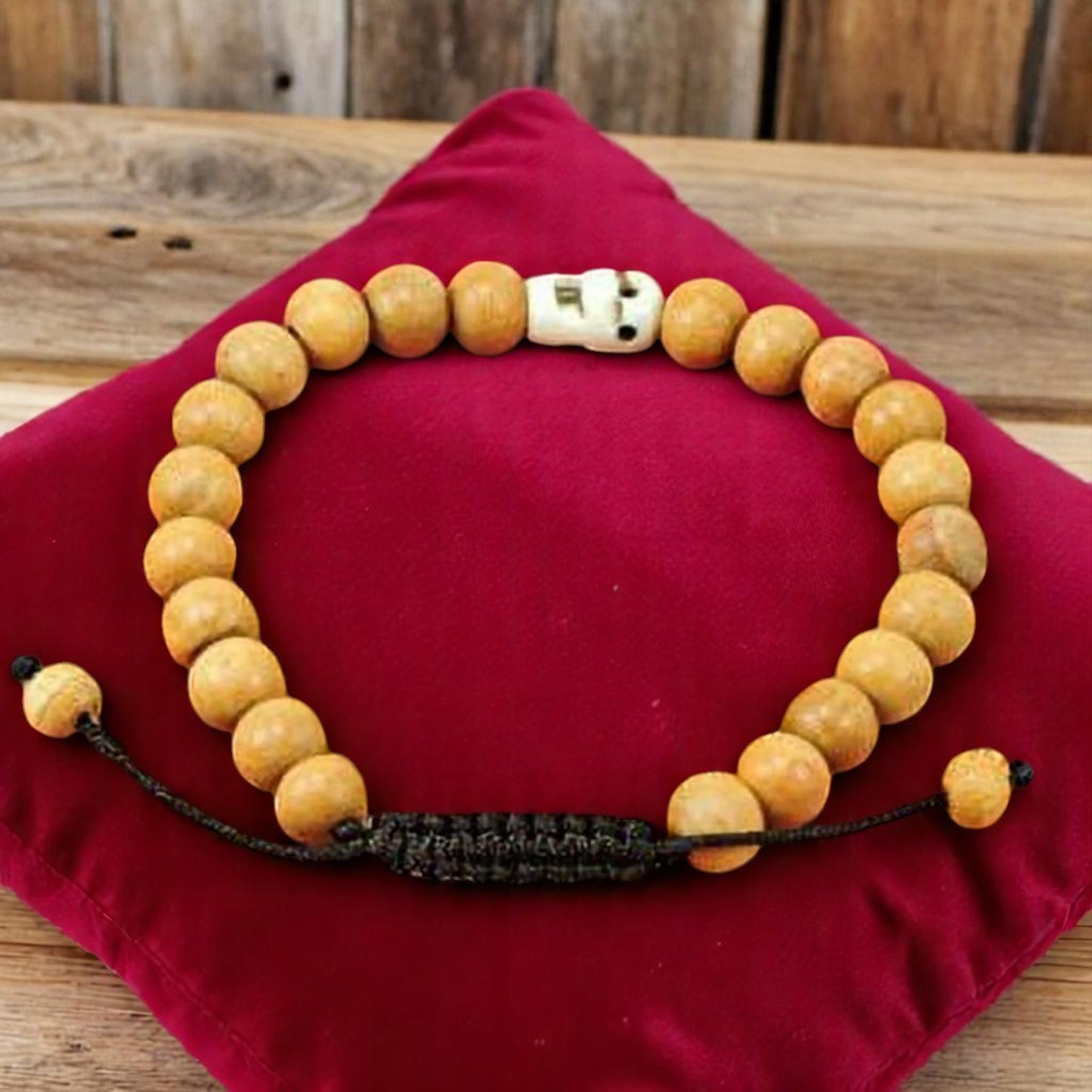 Handmade Wood Wrist Malas (Skull)