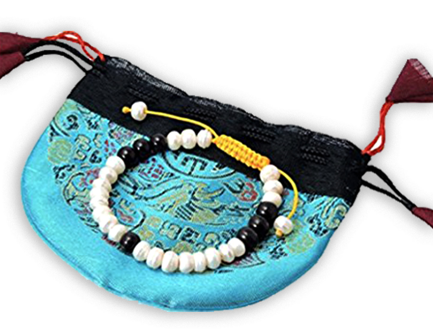 Mother of Pearl and Rosewood Wrist Mala Yoga Bracelet