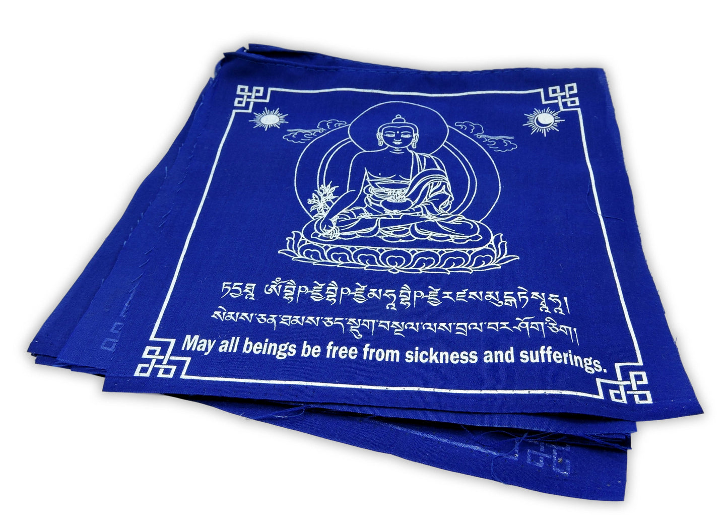 Hands Of Tibet Tibetan Prayer Flags Large Solid Blue Color Medicine Buddha Healing Flags Free Copy righted Handmade Paper Prayer Flags