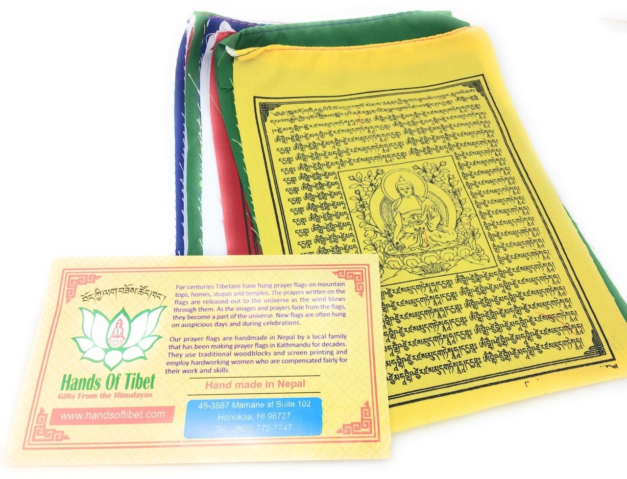 Medicine Buddha Tibetan Prayer Flags From Nepal Set of 10 Flags