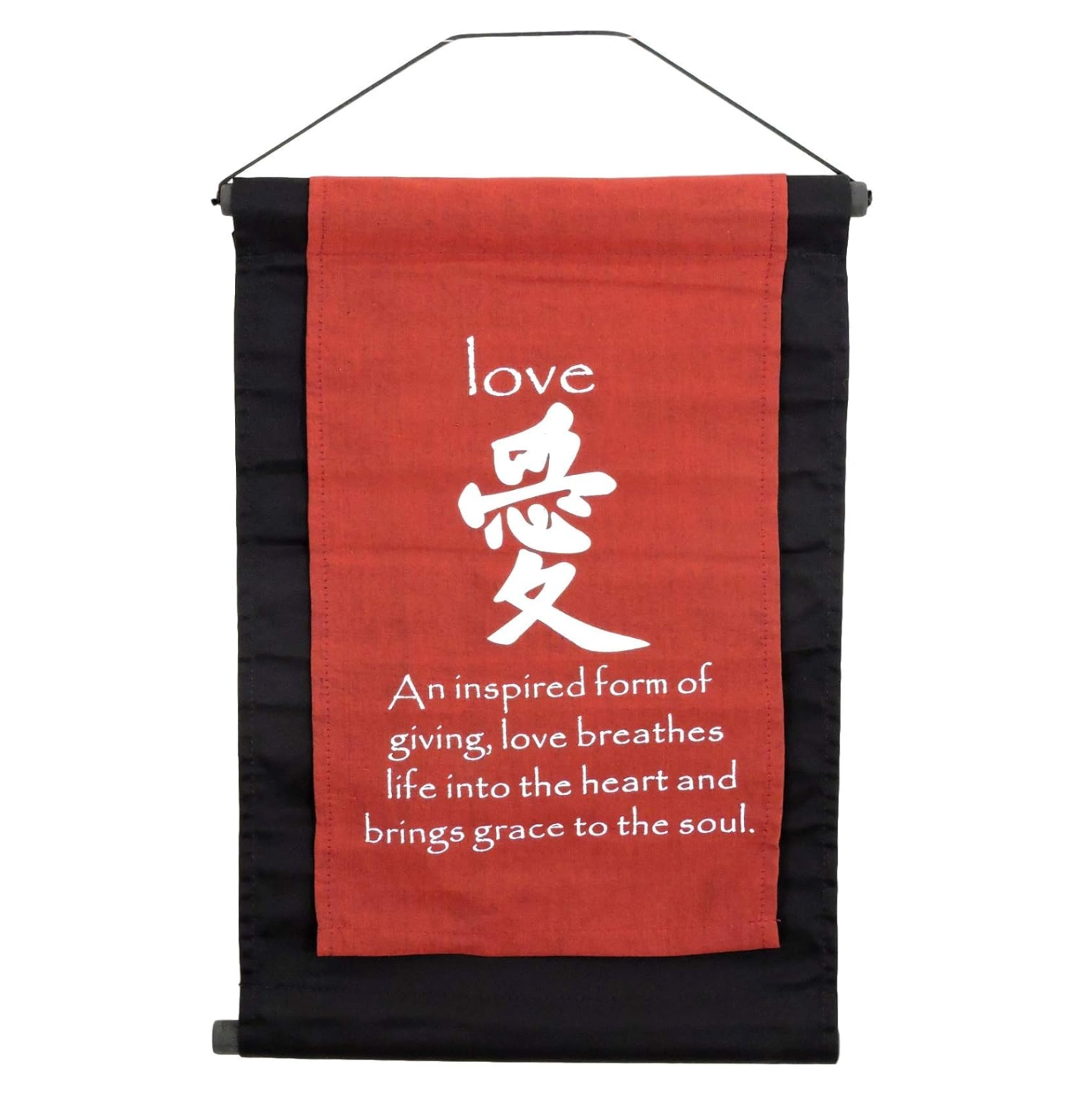 Cotton Inspirational Wall Decor Love Banner Inspiring Quote Wall Hanging Scroll Affirmation Message Art Decoration (Red)
