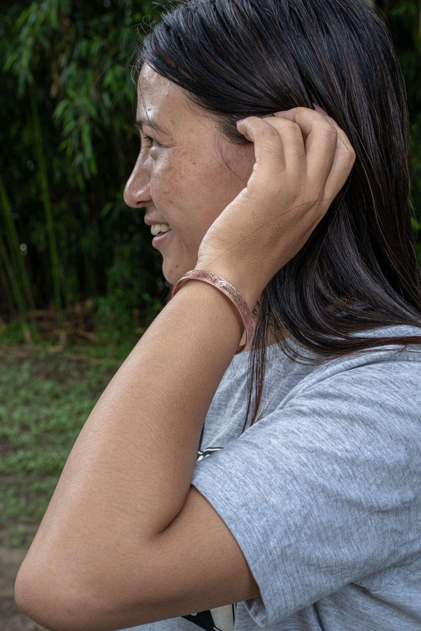 Tibetan Hand Crafted Copper Medicine Bracelet From Nepal (Style 4)