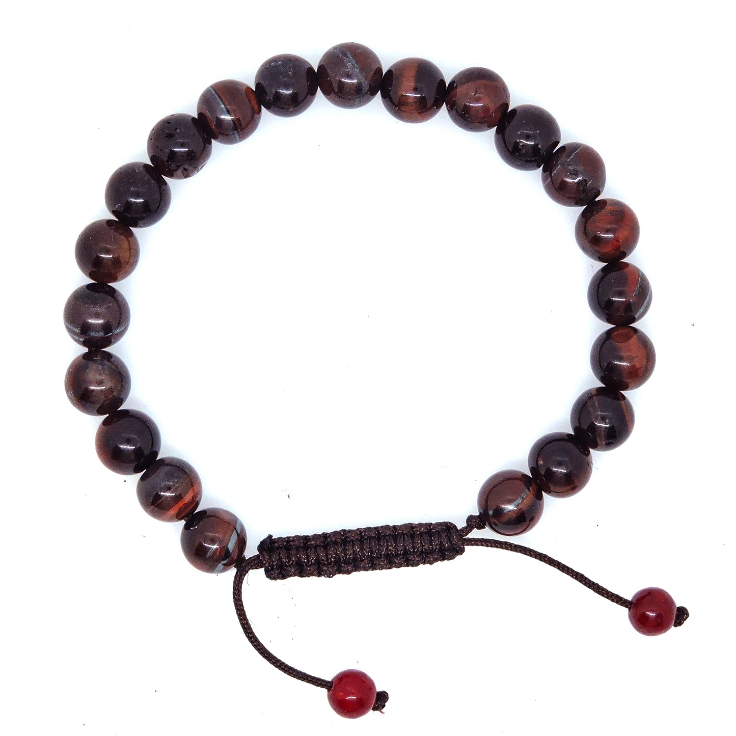 Handmade Tiger’s Eye Wrist Mala Yoga Healing Bracelet (Red Tiger Eye)