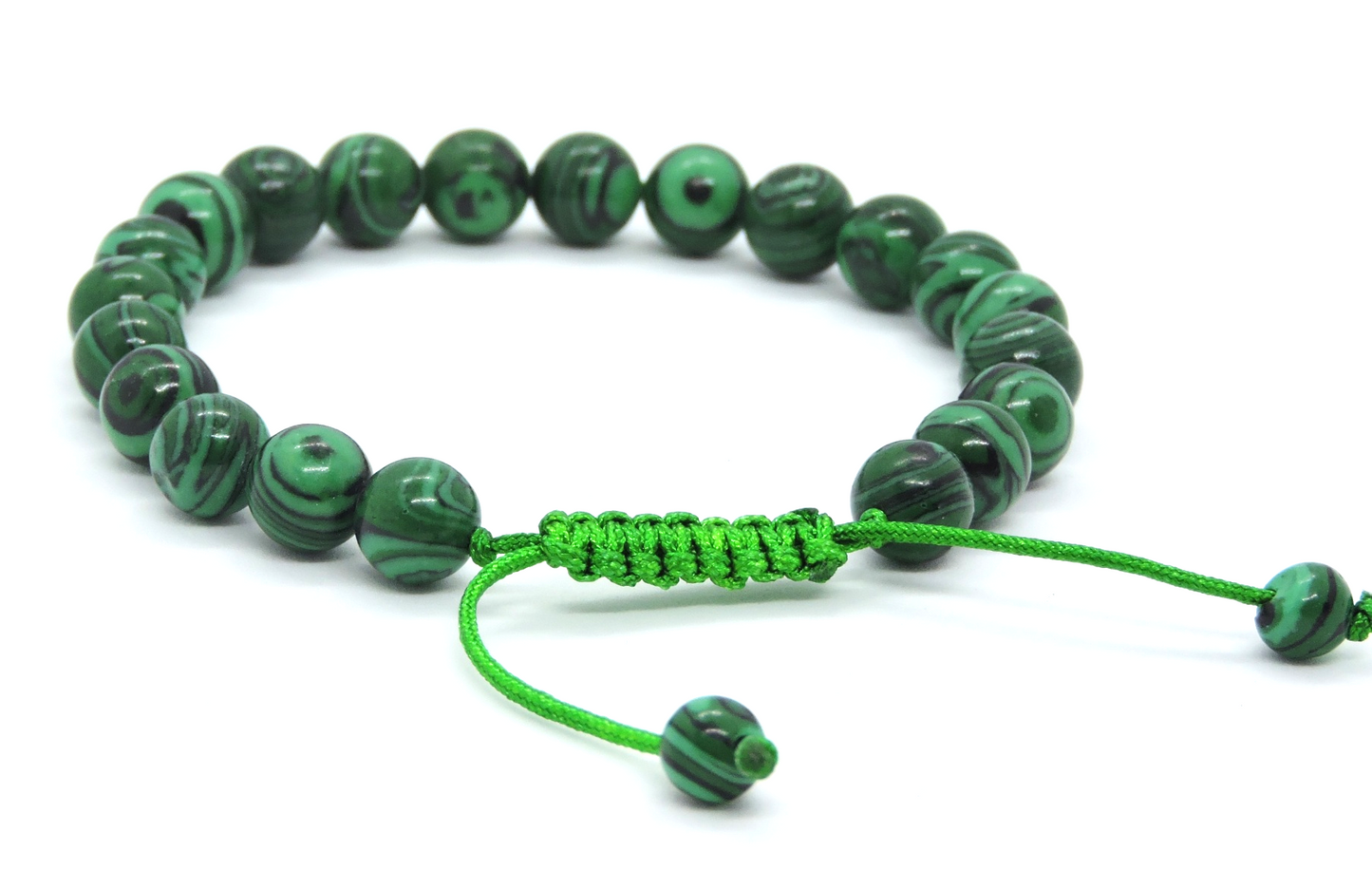 Hands Of Tibet Pressed Malachite Wrist mala Yoga Healing Beads Bracelet for Meditation (Plain)
