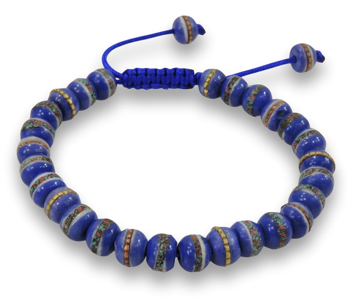 Embedded Medicine Wrist Mala for Meditation Handmade Blue medicine bracelet