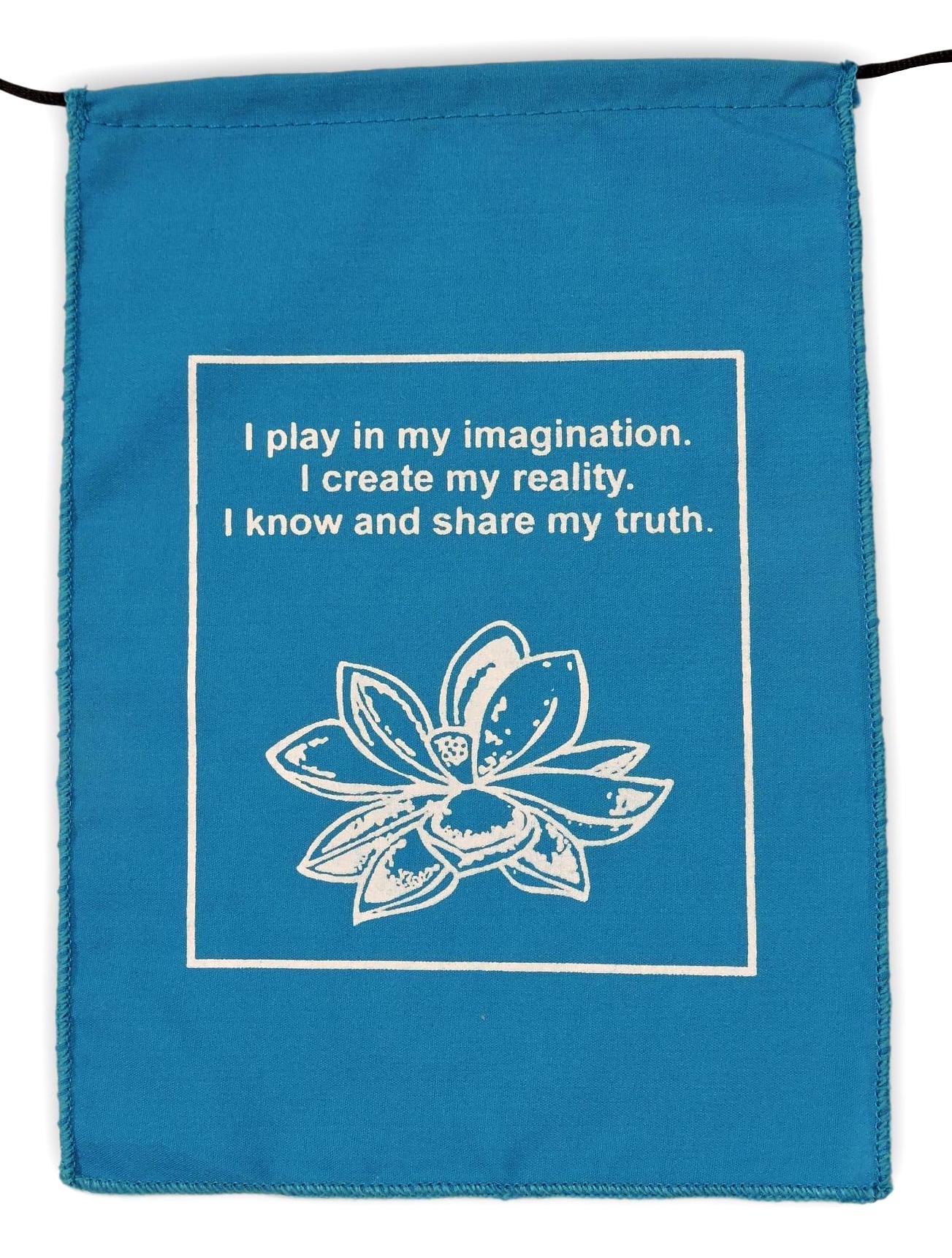 Handmade Rainbow Affirmation, Love, Courageous, Imagination, Prayer Flags 9X12