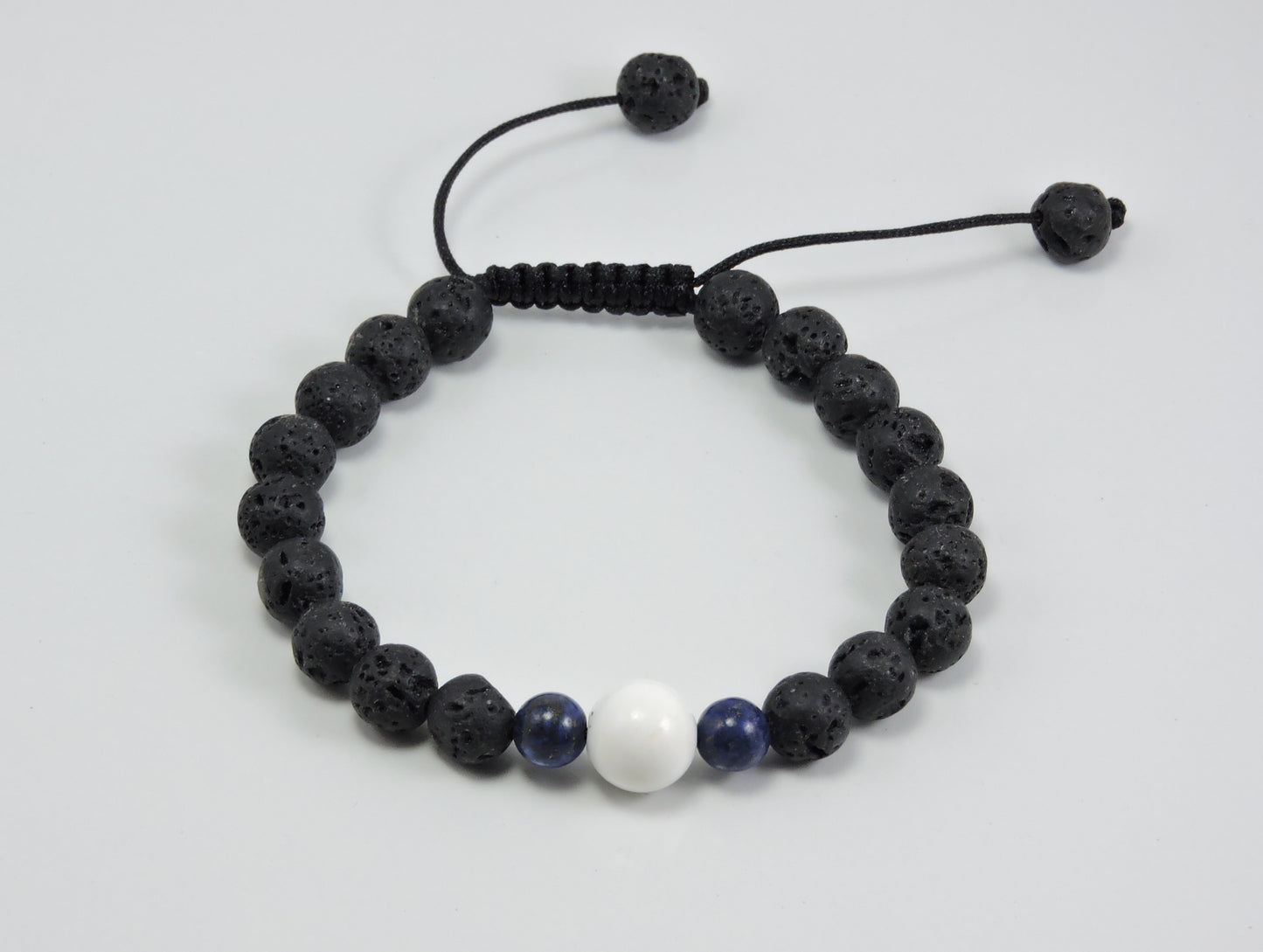 Land and Sea Wrist Mala (Lava, Lapis and Conch Shell)