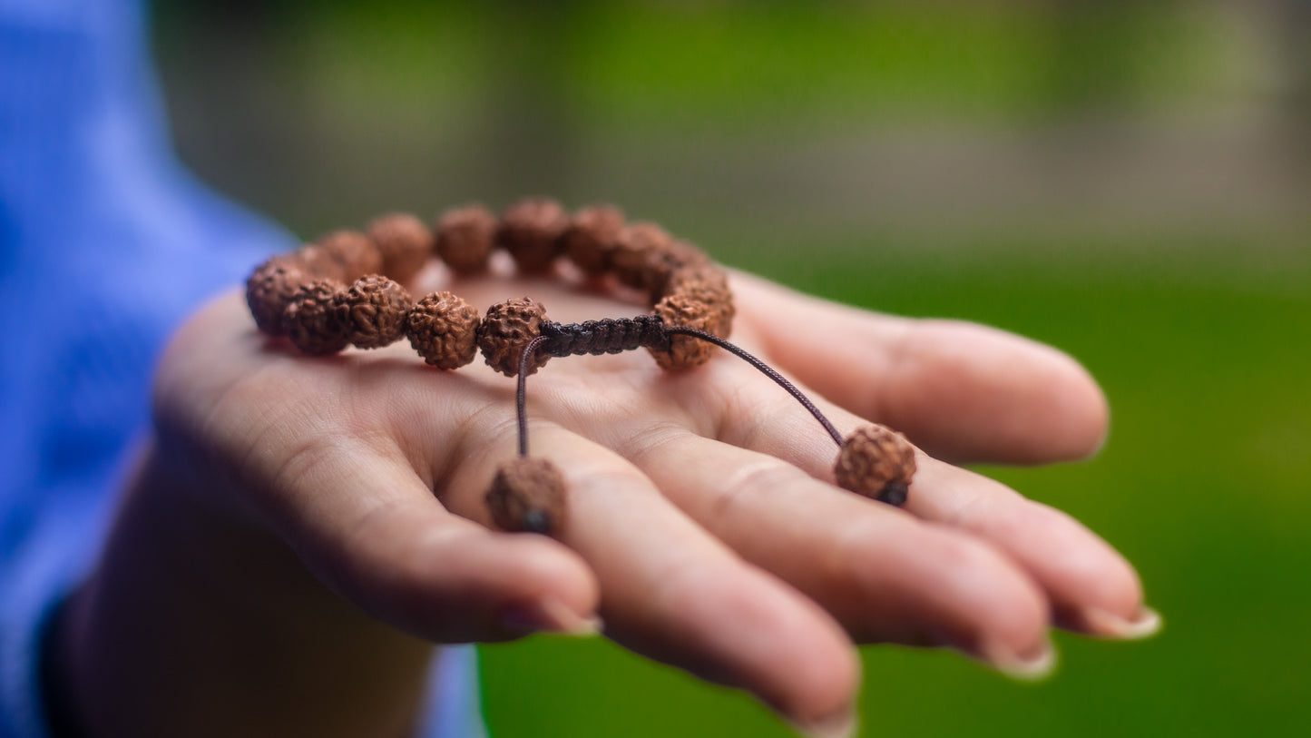 Tibetan Mala Rudraksha Wrist Mala Bracelet for Meditation (Plain)