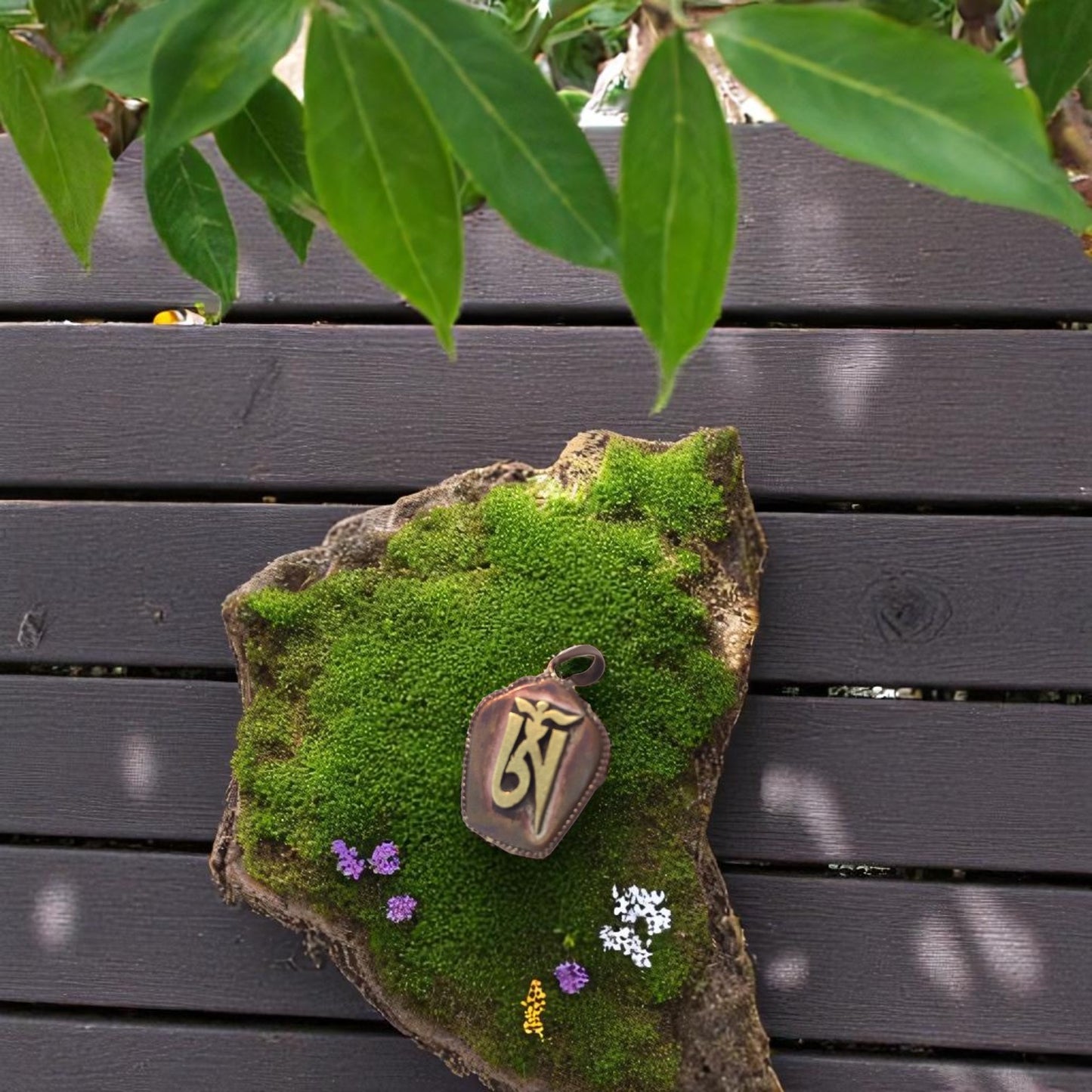 Handmade Tibetan Copper Om Ga'u Locket Pendant