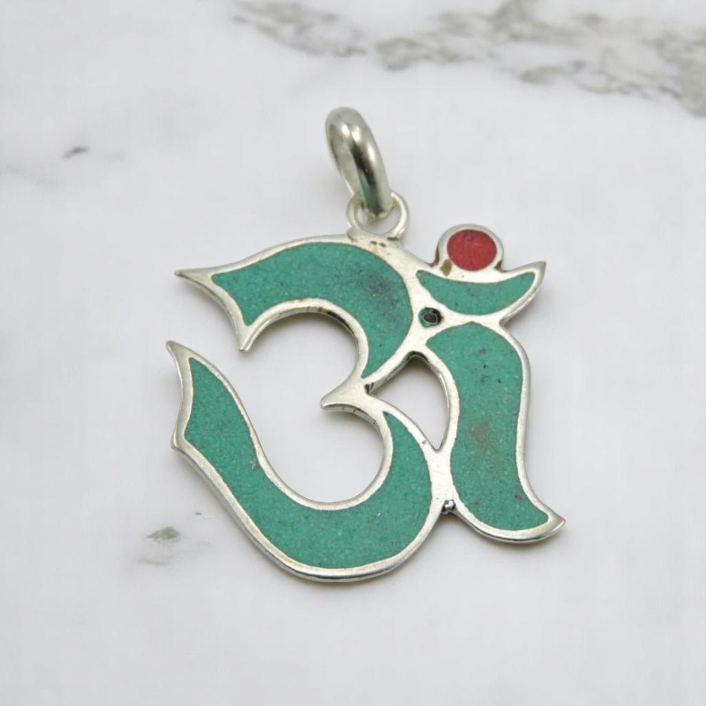 Handmade Tibetan Turquoise Om Pendant