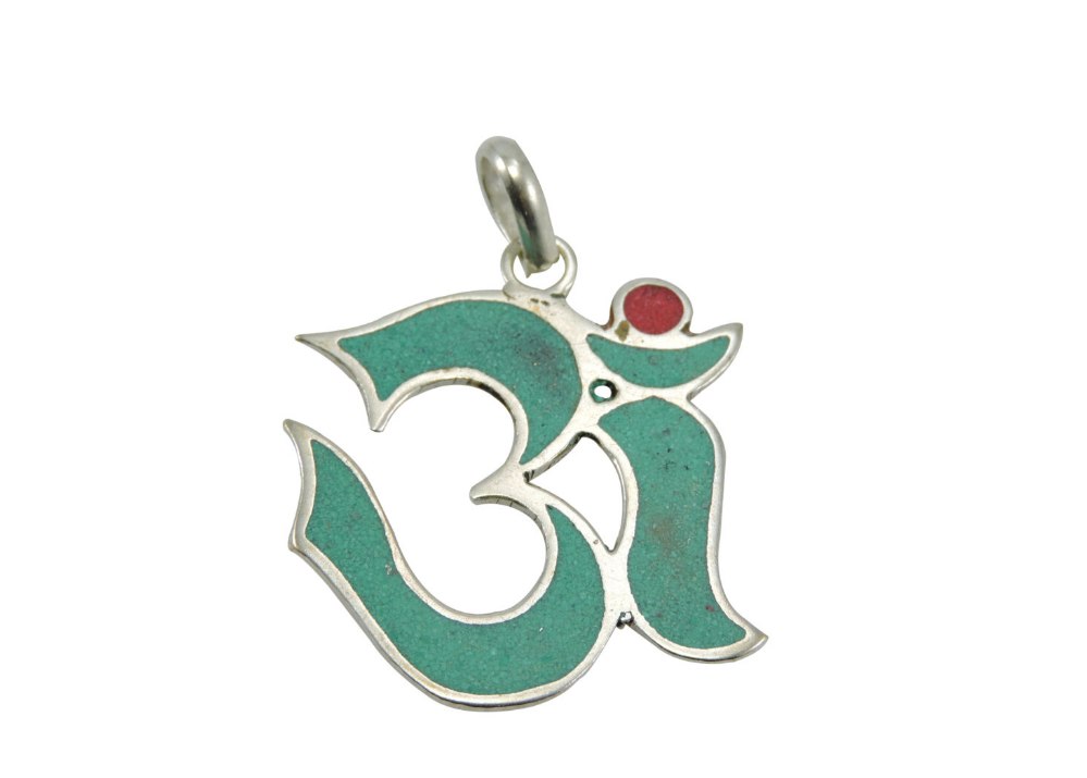 Handmade Tibetan Turquoise Om Pendant