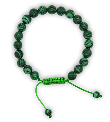 Hands Of Tibet Pressed Malachite Wrist mala Yoga Healing Beads Bracelet for Meditation (Plain)