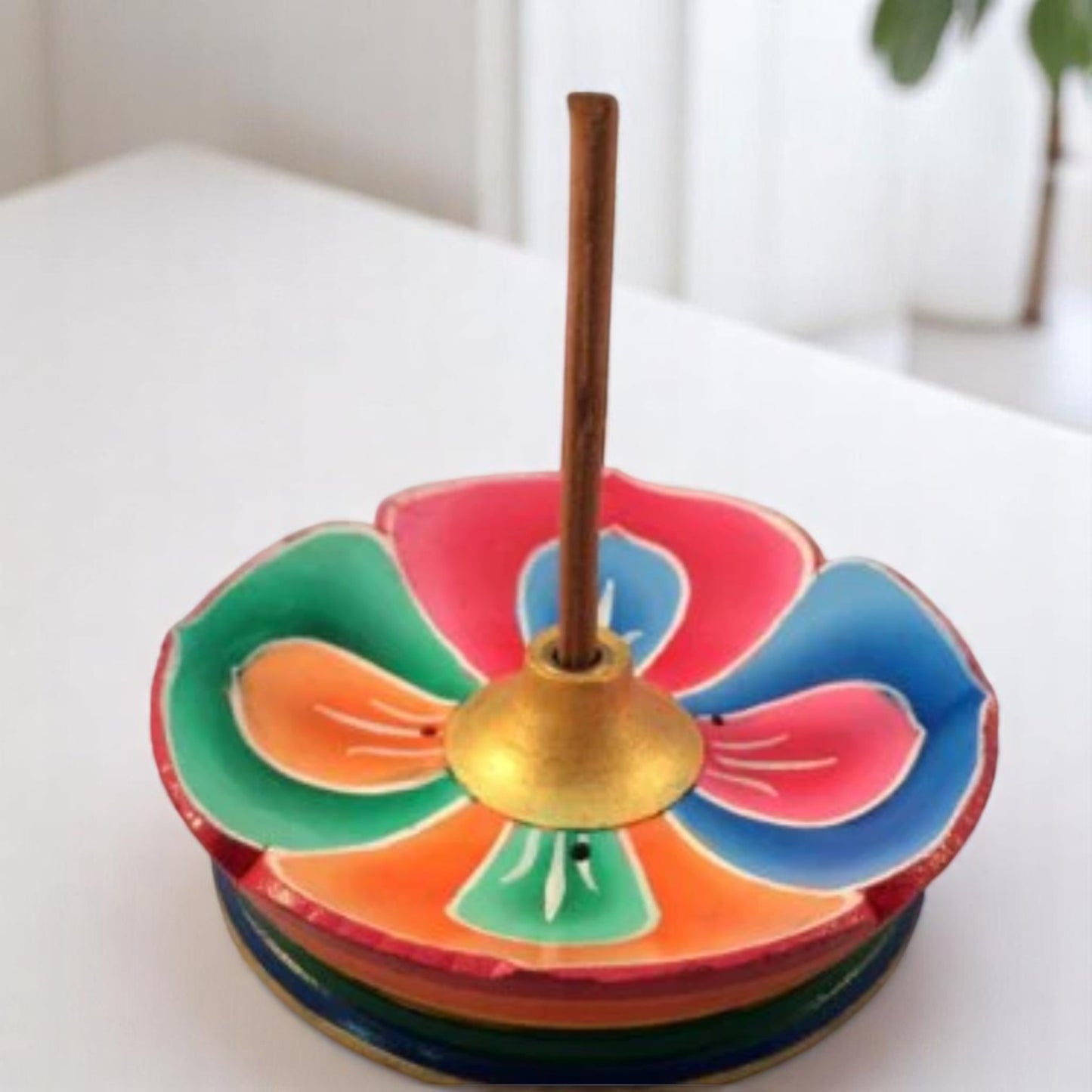 Tibetan Buddhist Handmade Wooden Lotus Pattern Incense Burner