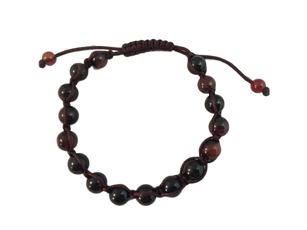 Hand Knotted Banded Agate Wrist Mala/Bracelet
