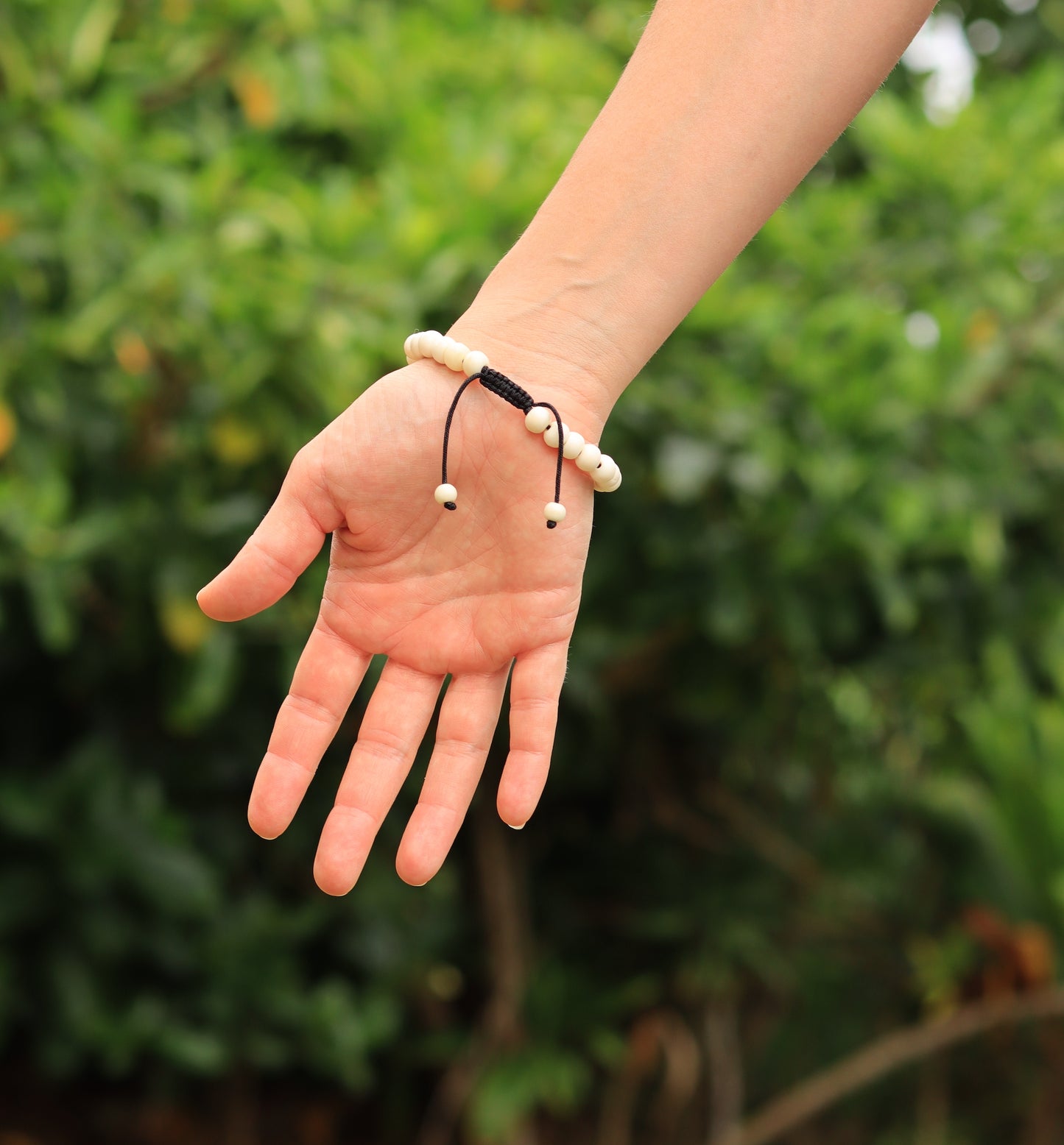 Yak Bone Wrist Mala with dZi Bead Spacer