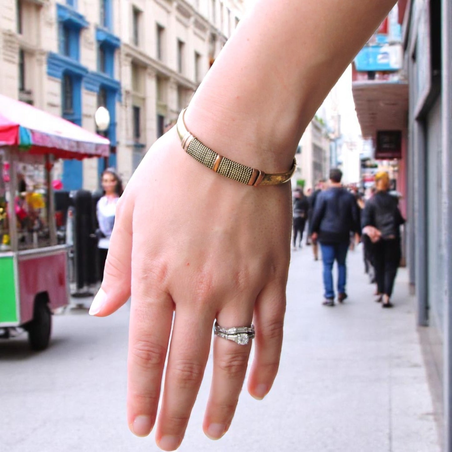 Tibetan Three Metal Medicine Healing Bracelet – Adjustable Himalayan Cuff – Handmade in Nepal