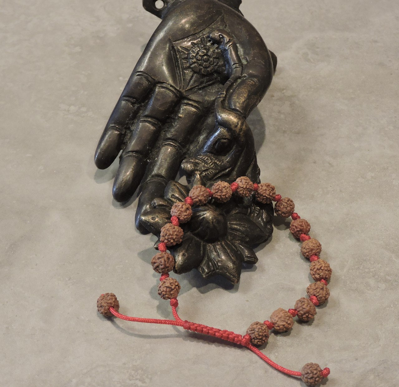 Handmade Rudraksha Wrist Mala • Knotted Yoga Meditation Bracelet • Buddhist Prayer Beads • Spiritual Mala Bracelet