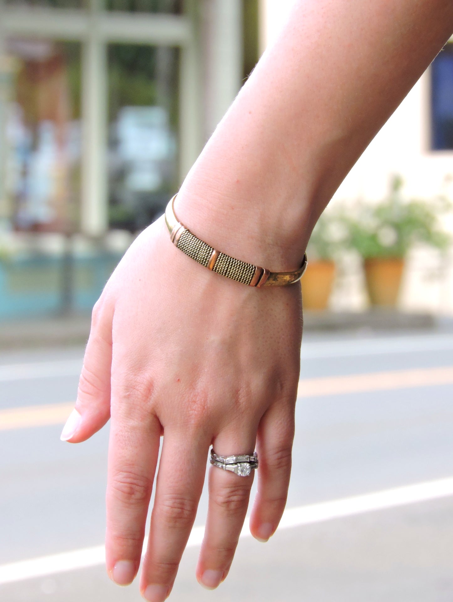 Handmade Tibetan Three Metal Medicine Healing Bracelet from Nepal Adjustable