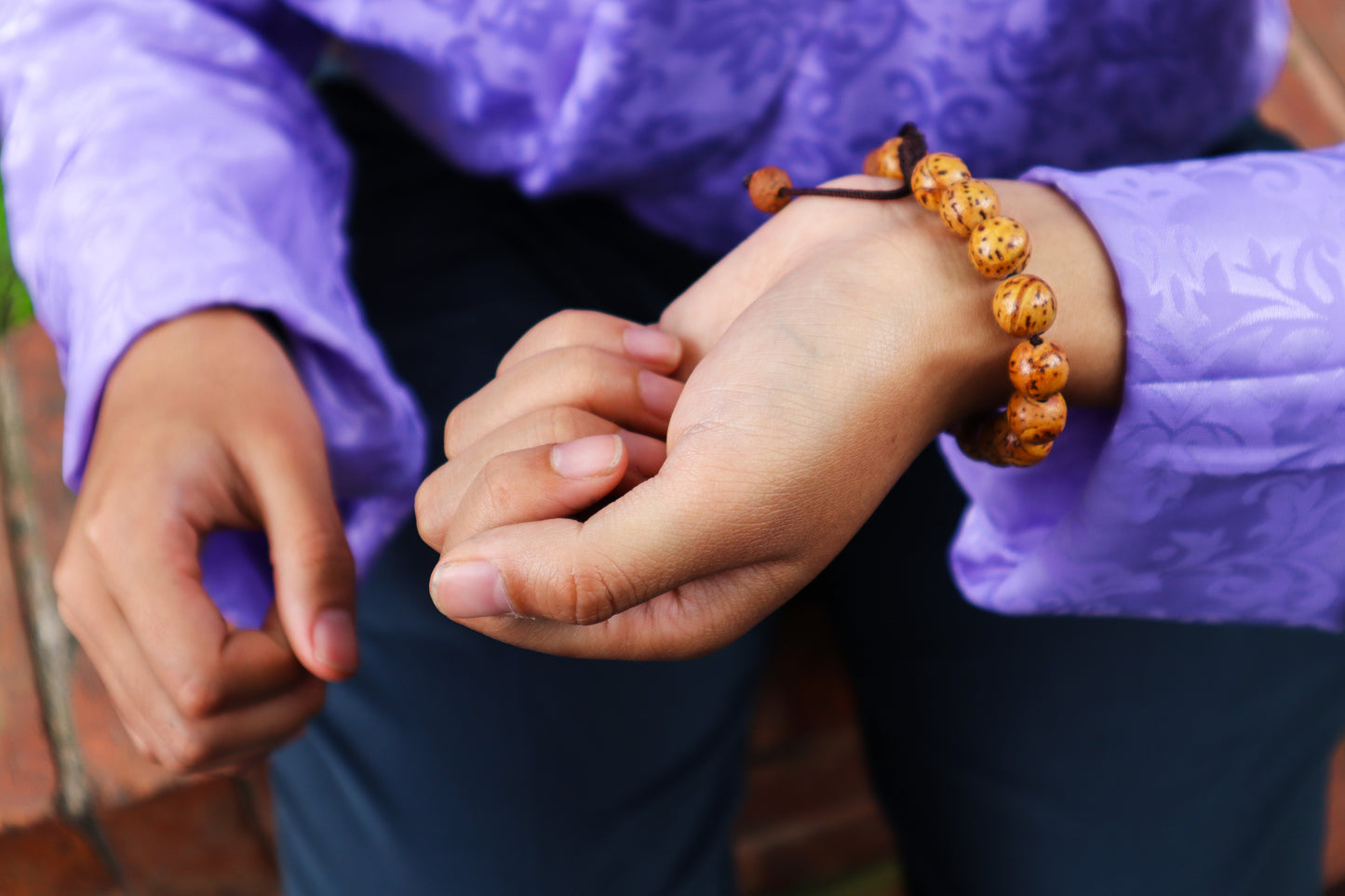 Handmade Bodhi seed Wrist mala For meditation
