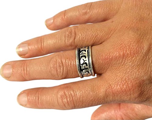 Handmade Silver Plated Buddha of Compassion Ring From Nepal