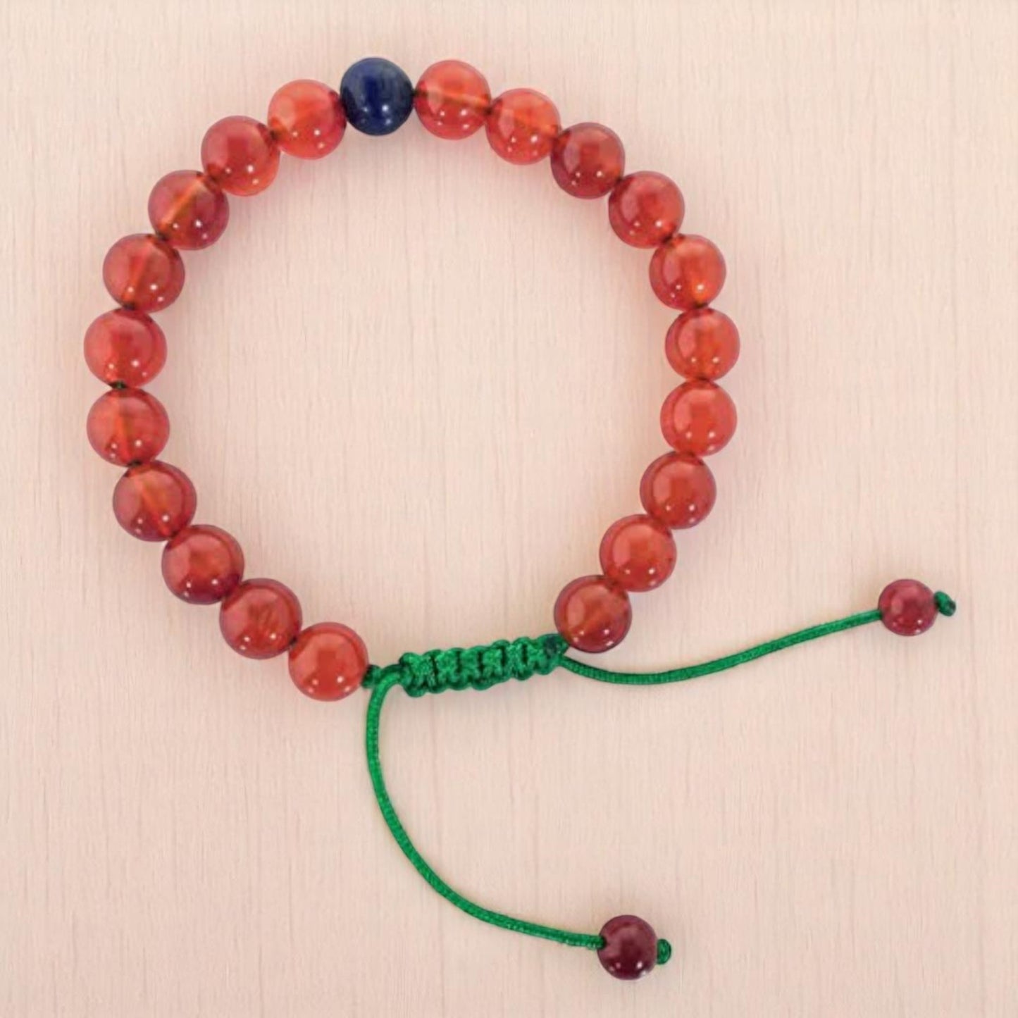Hands Of Tibet Tibetan Mala Carnelian Wrist Mala/Bracelet for Meditation (Lapis Beads)