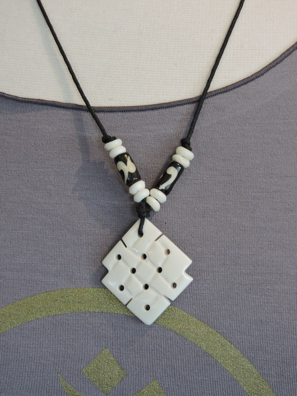 Eternal Knot Yak bone Pendant Necklace