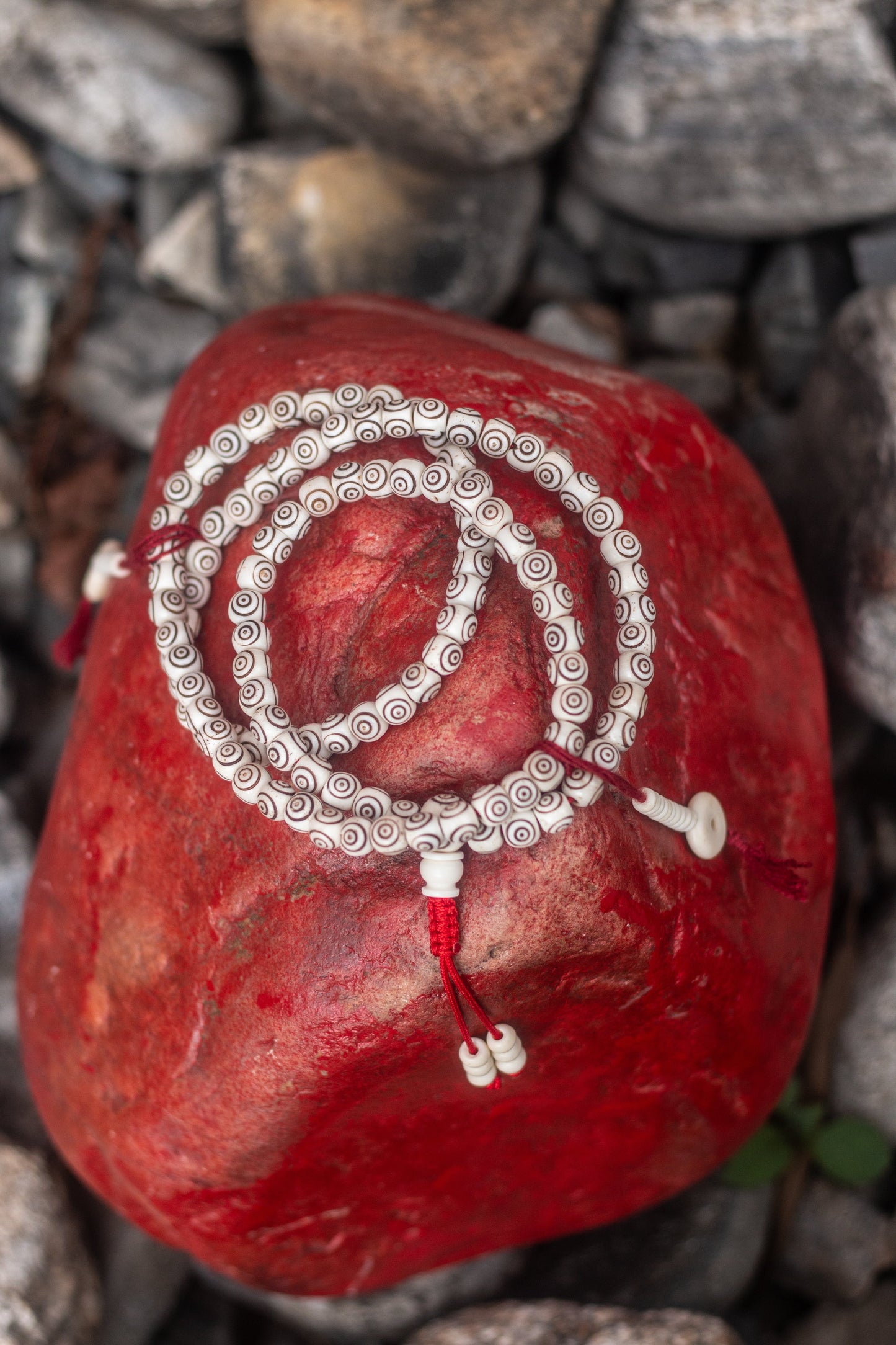 Tibetan mala Carved Yak bone mala 108 beads