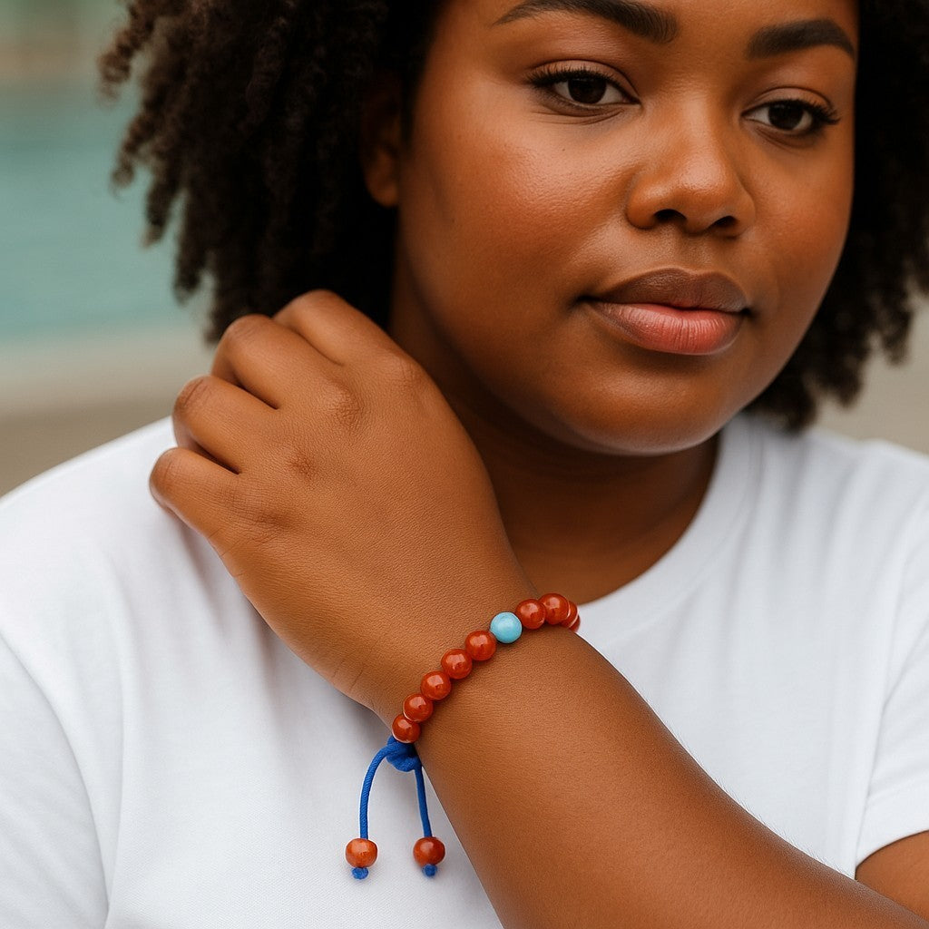 Motivation and Protection Carnelian Wrist mala yoga Bracelet