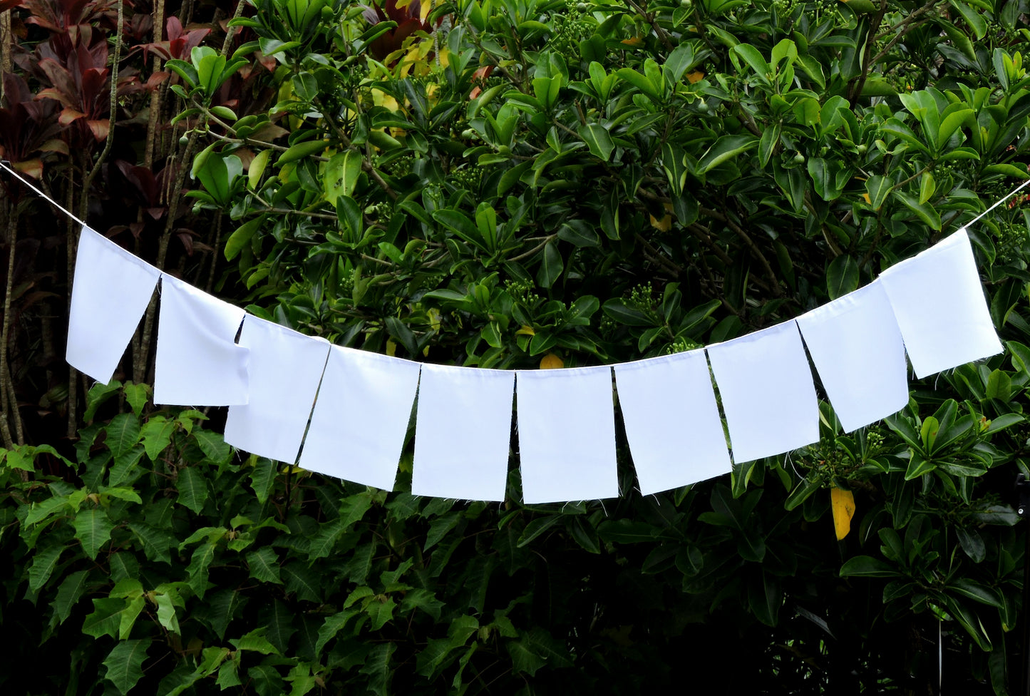 Solid white Blank Prayer Flags Set of 10 Flags Put Your own Prayers 6X8