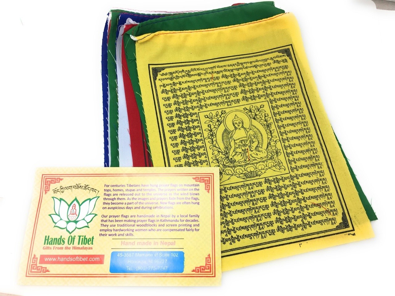 Medicine Buddha Tibetan Prayer Flags From Nepal Set of 10 Flags