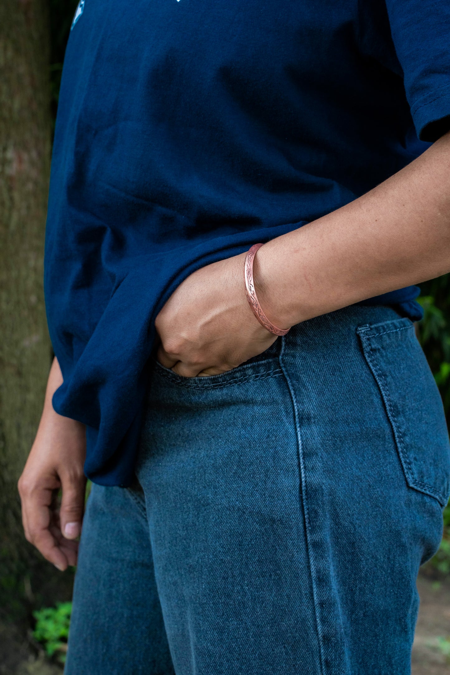 Hand Crafted Copper Medicine Bracelet From Nepal Style 8