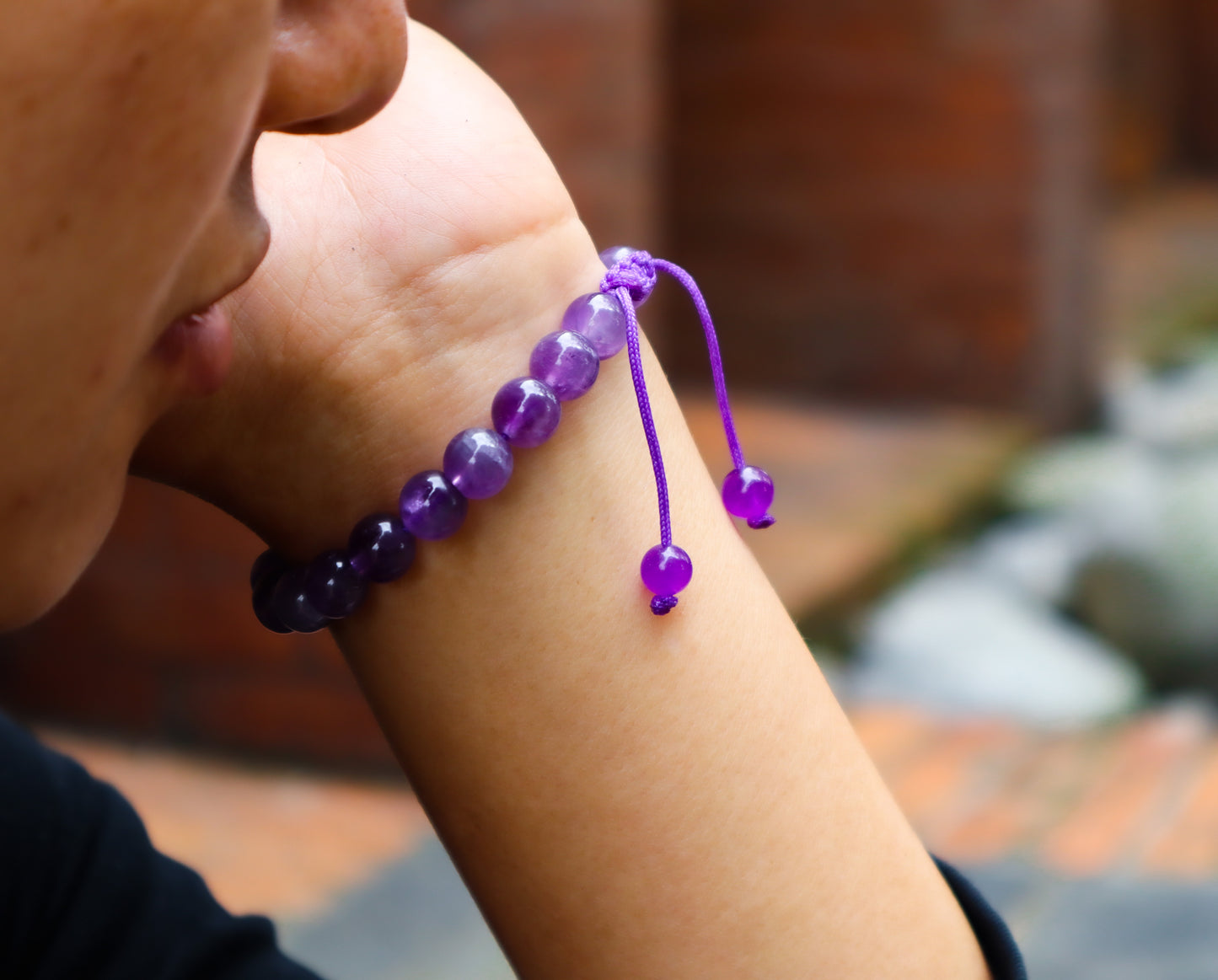Amethyst Wrist mala Bracelet Chakra Balancing for meditation