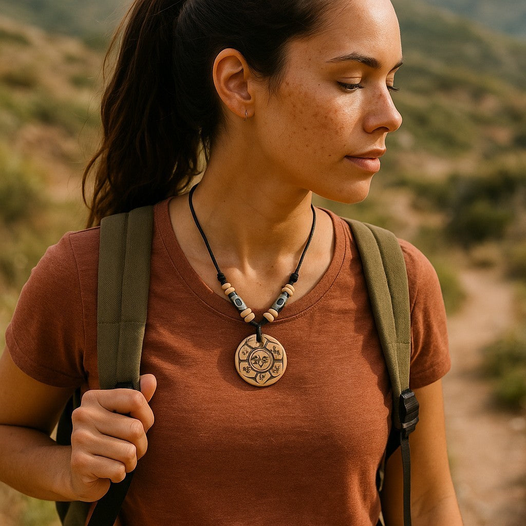 Buddha of Compassion Yak bone pendant necklace