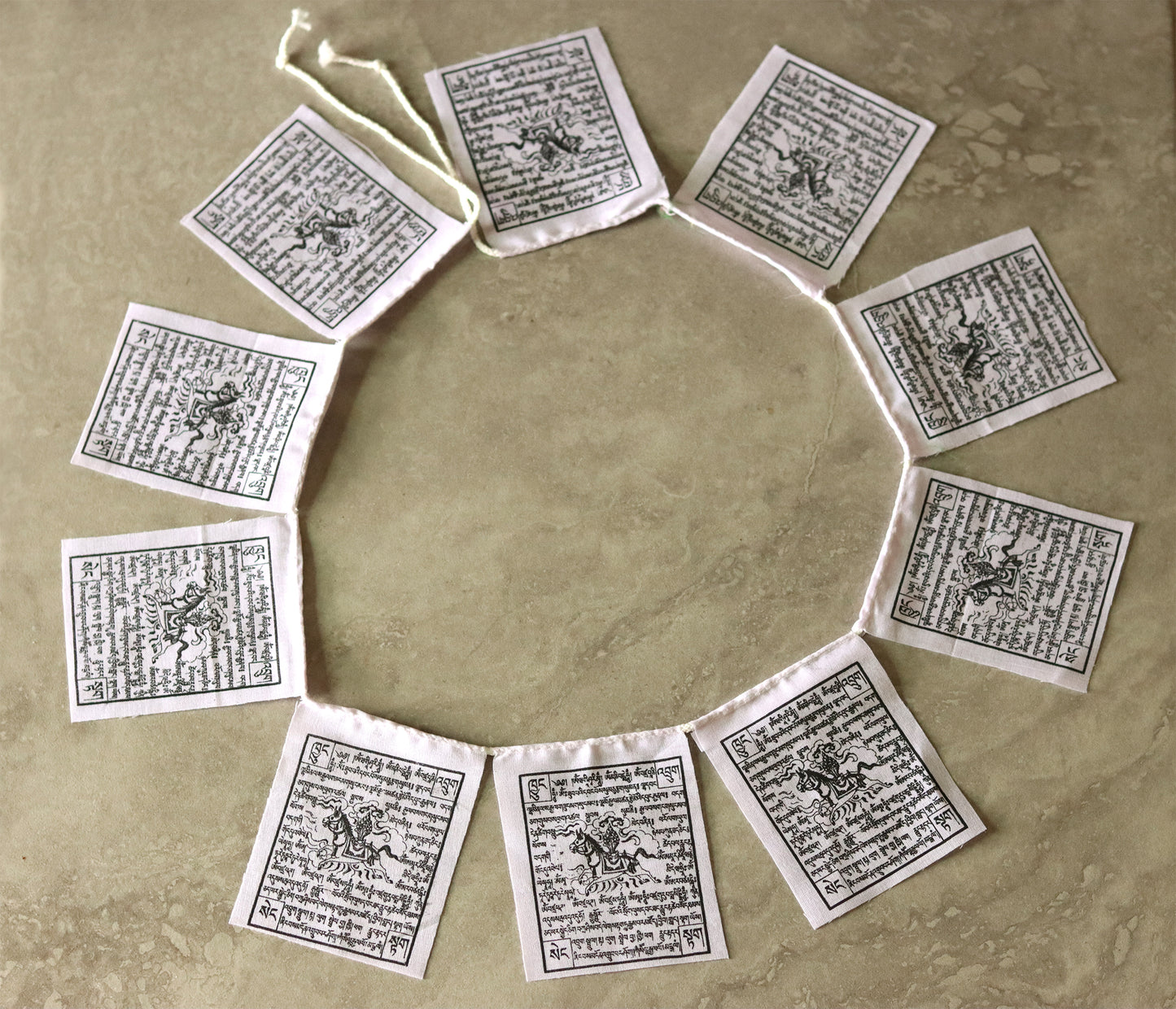 Wind Horse Mini Prayer Flags - Solid White