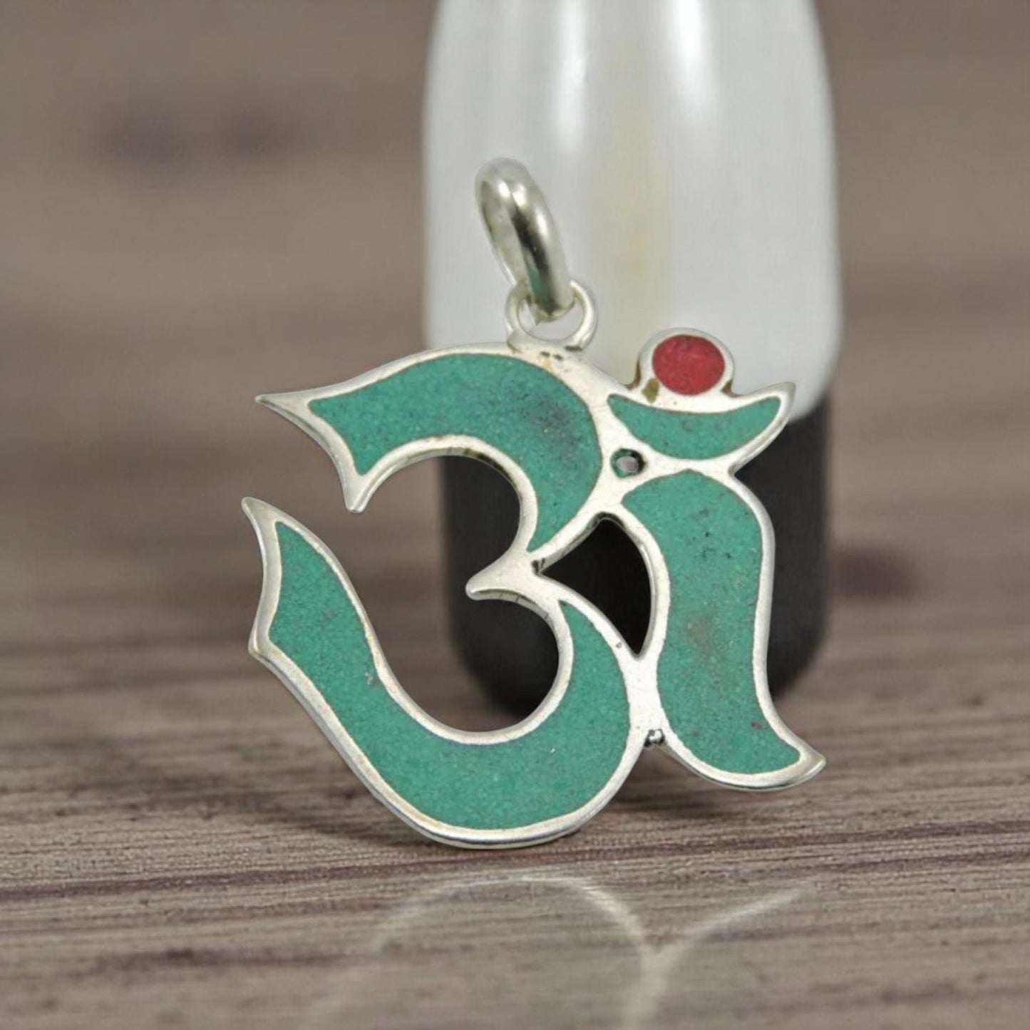 Handmade Tibetan Turquoise Om Pendant