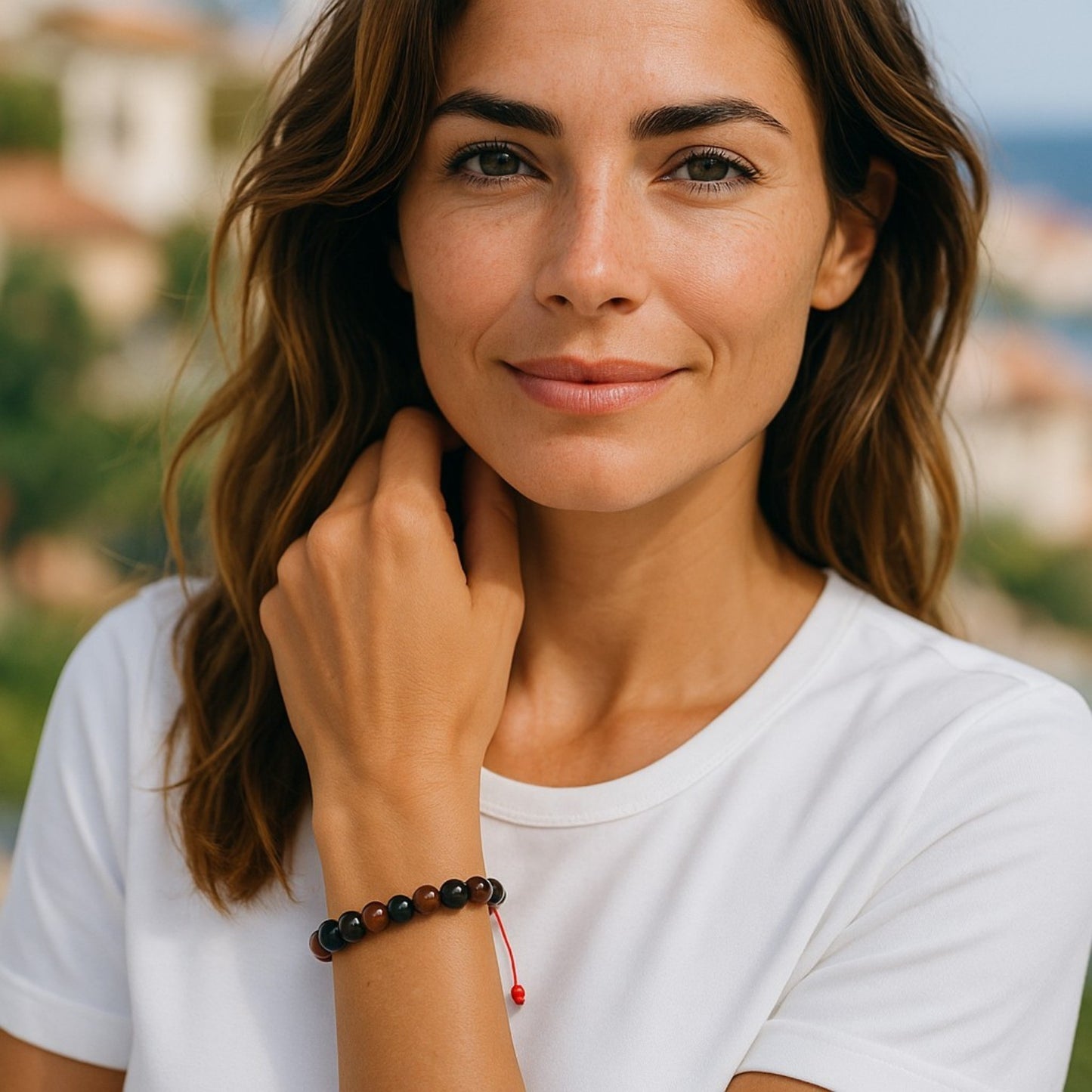 Balance your life banded agate Wrist mala yoga bracelet