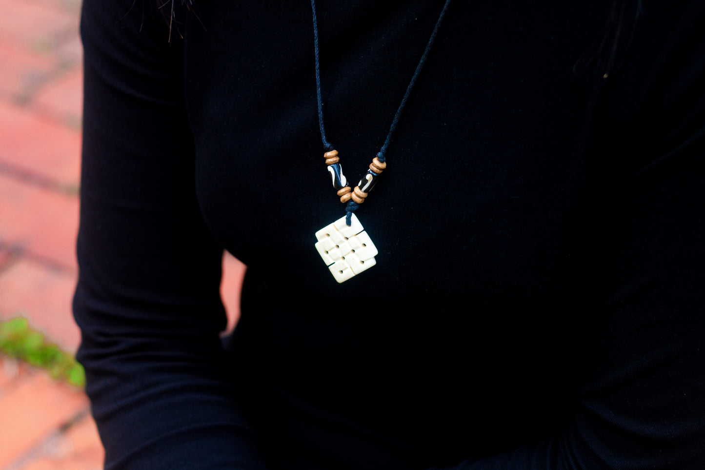 Eternal Knot Yak bone Pendant Necklace