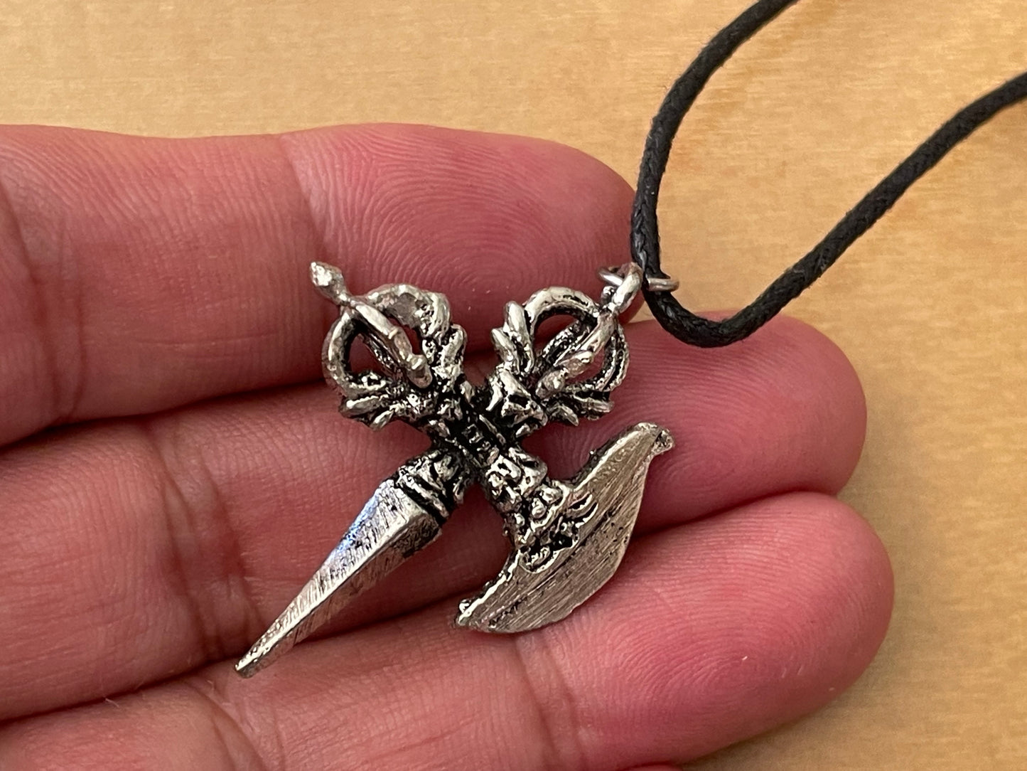 Handmade Tibetan Silver Dorje Phurba Pendant Necklace