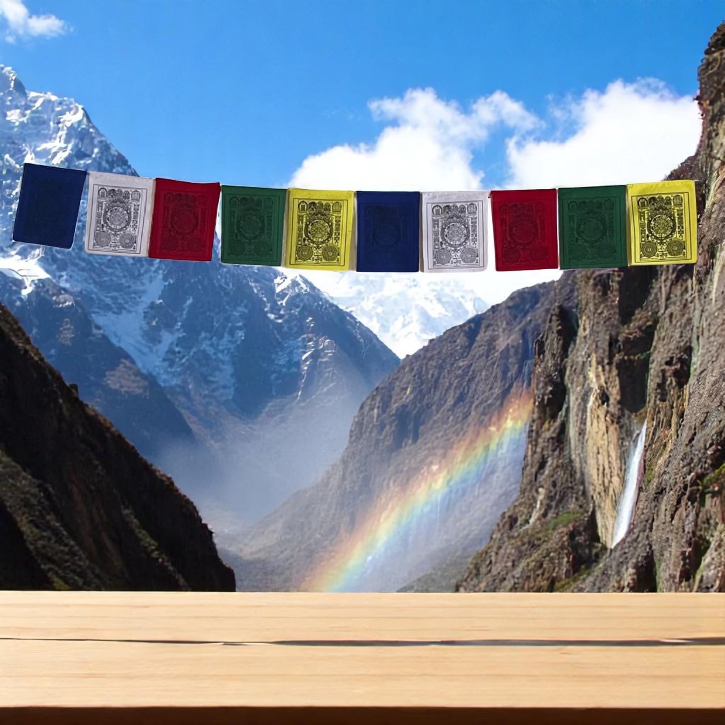 Wheel of Astrology prayer flags for positive energy
