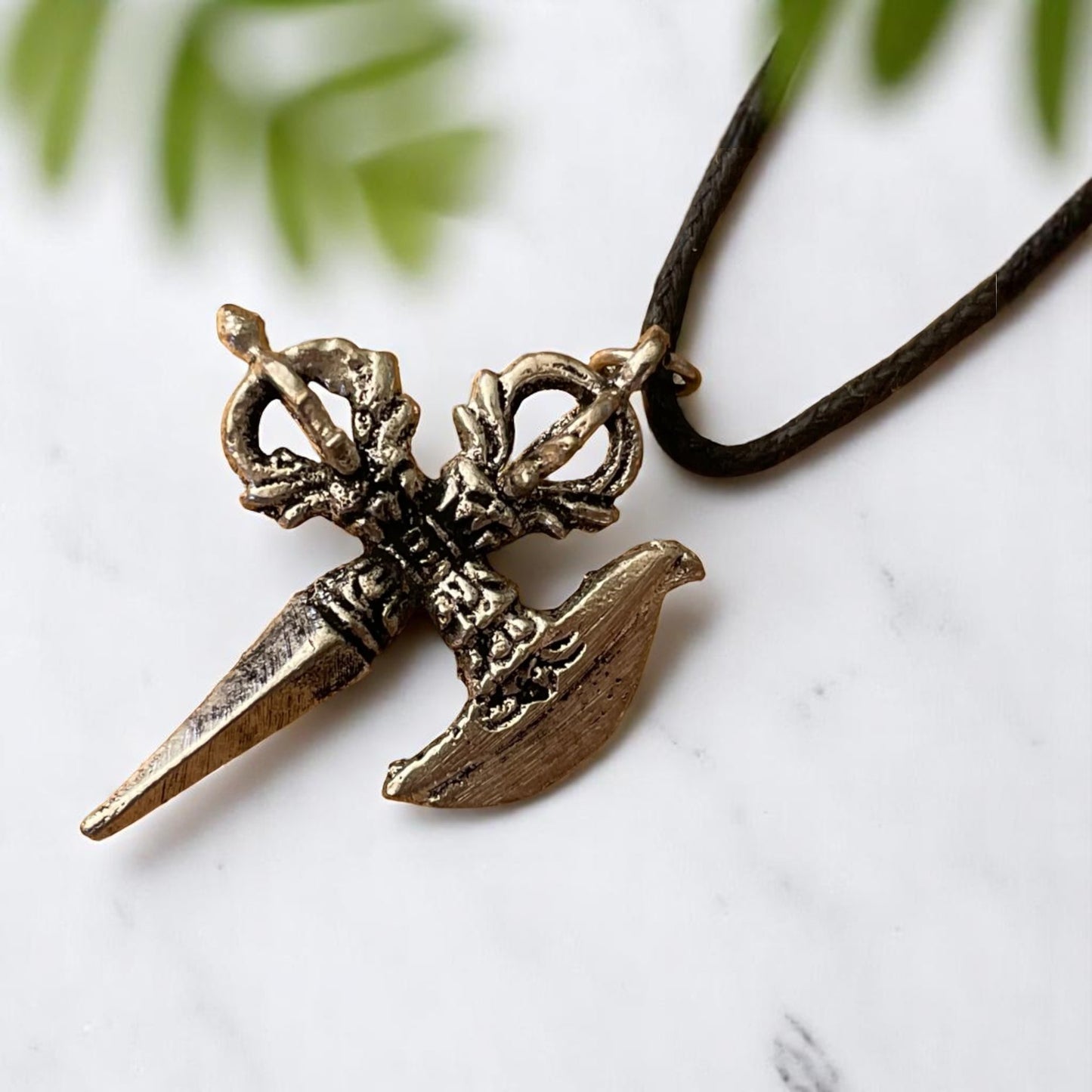 Handmade Tibetan Silver Dorje Phurba Pendant Necklace