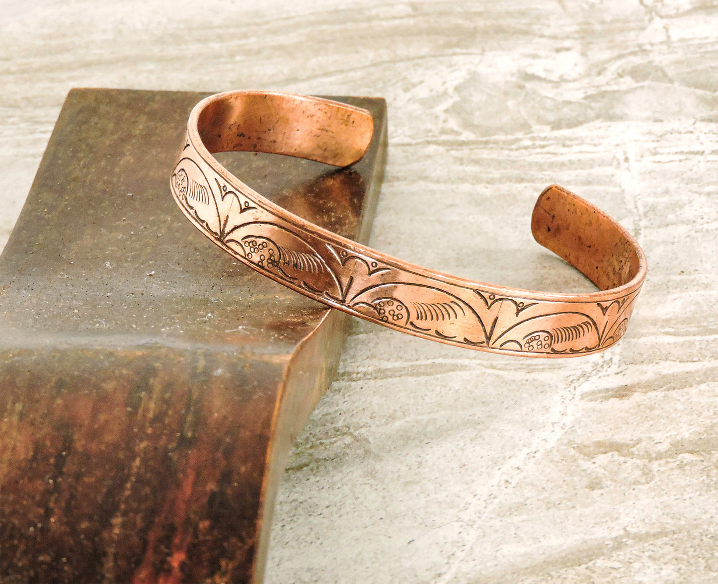 Tibetan Hand Crafted Copper Medicine Bracelet From Nepal (Style 4)