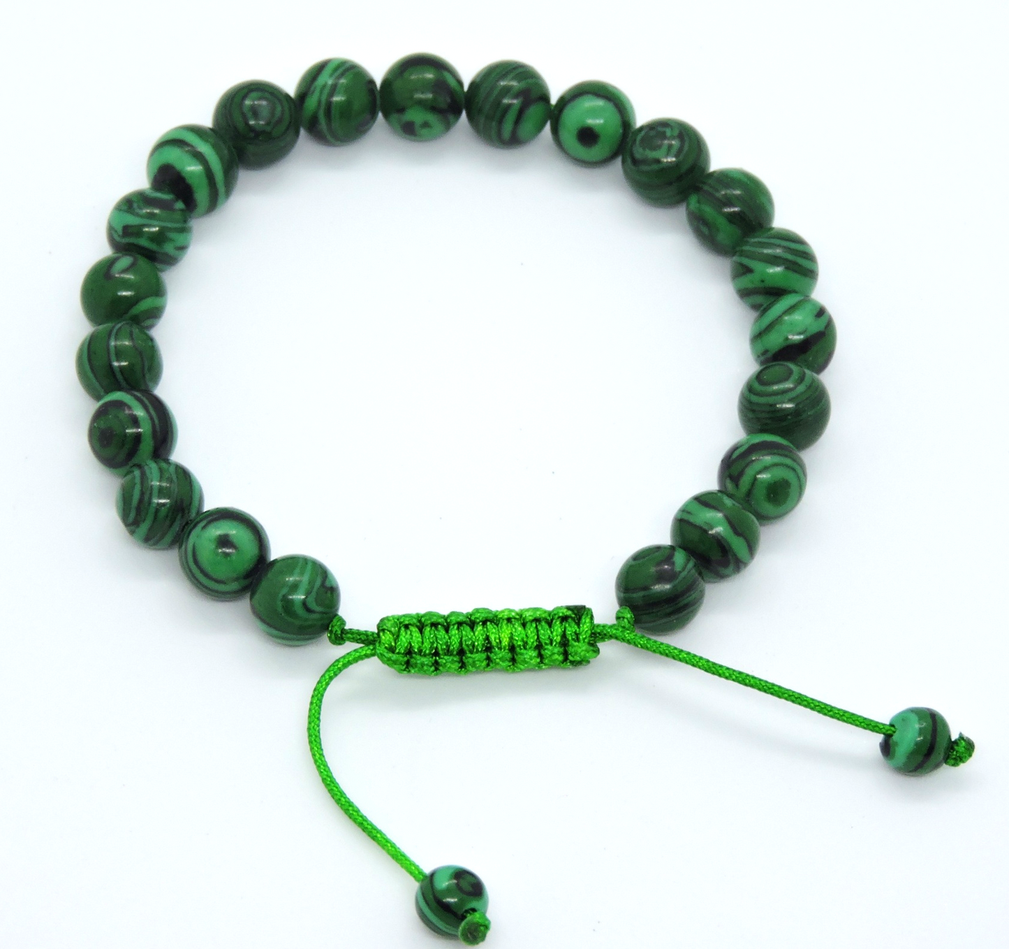 Hands Of Tibet Pressed Malachite Wrist mala Yoga Healing Beads Bracelet for Meditation (Plain)