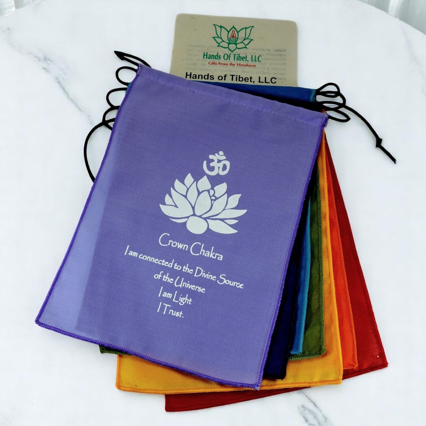 Small Seven Chakra Prayer Flags Wall Hanging