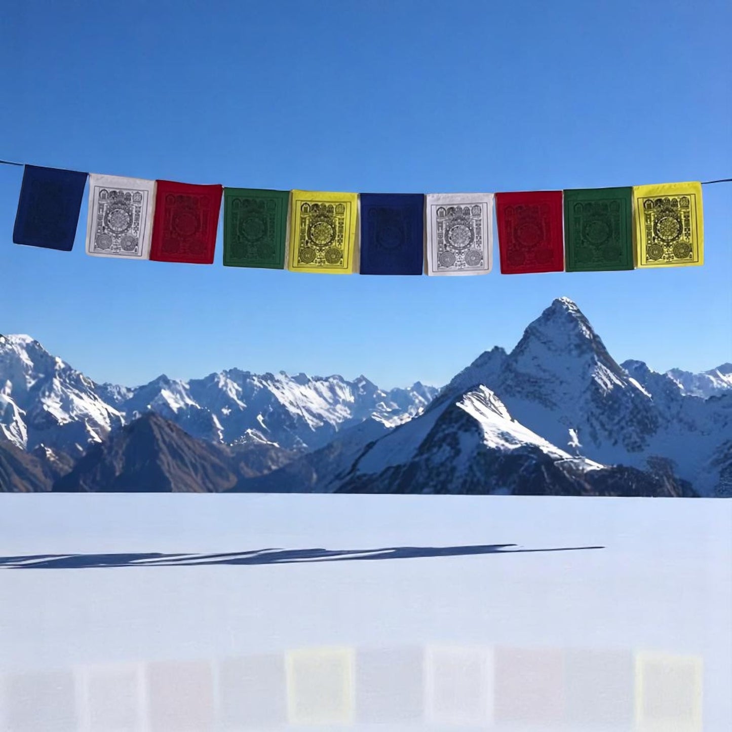 Wheel of Astrology prayer flags for positive energy